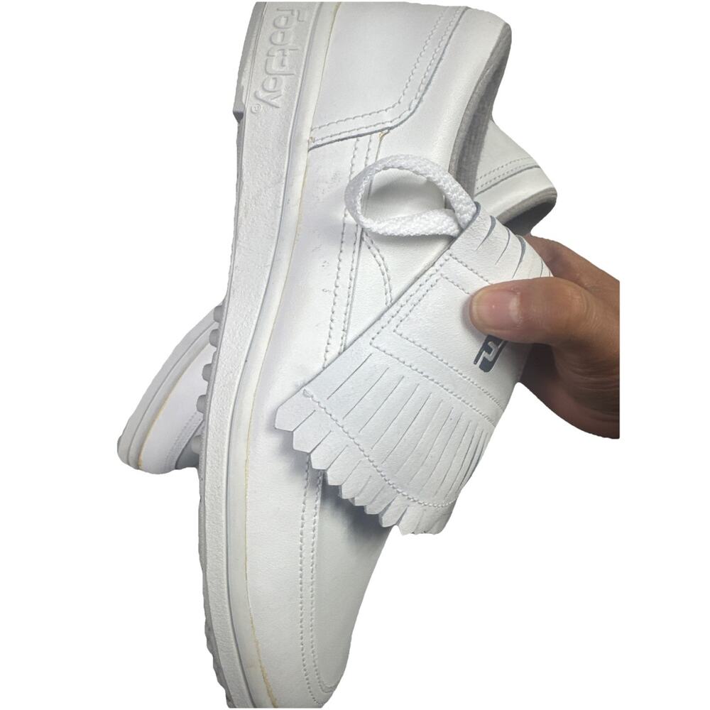 FootJoy SoftJoy‎ White Kiltie Golf Shoes Mens Size US 7 M Soft Spike Style 53884 - Picture 11 of 11